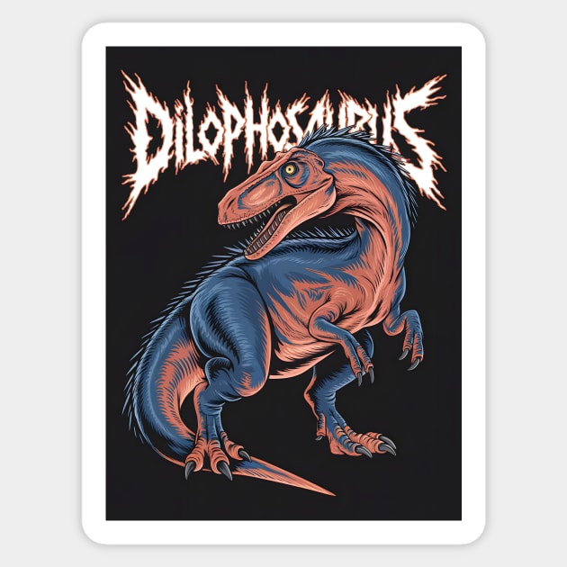 Dilophosaurus Sticker by animegirlnft